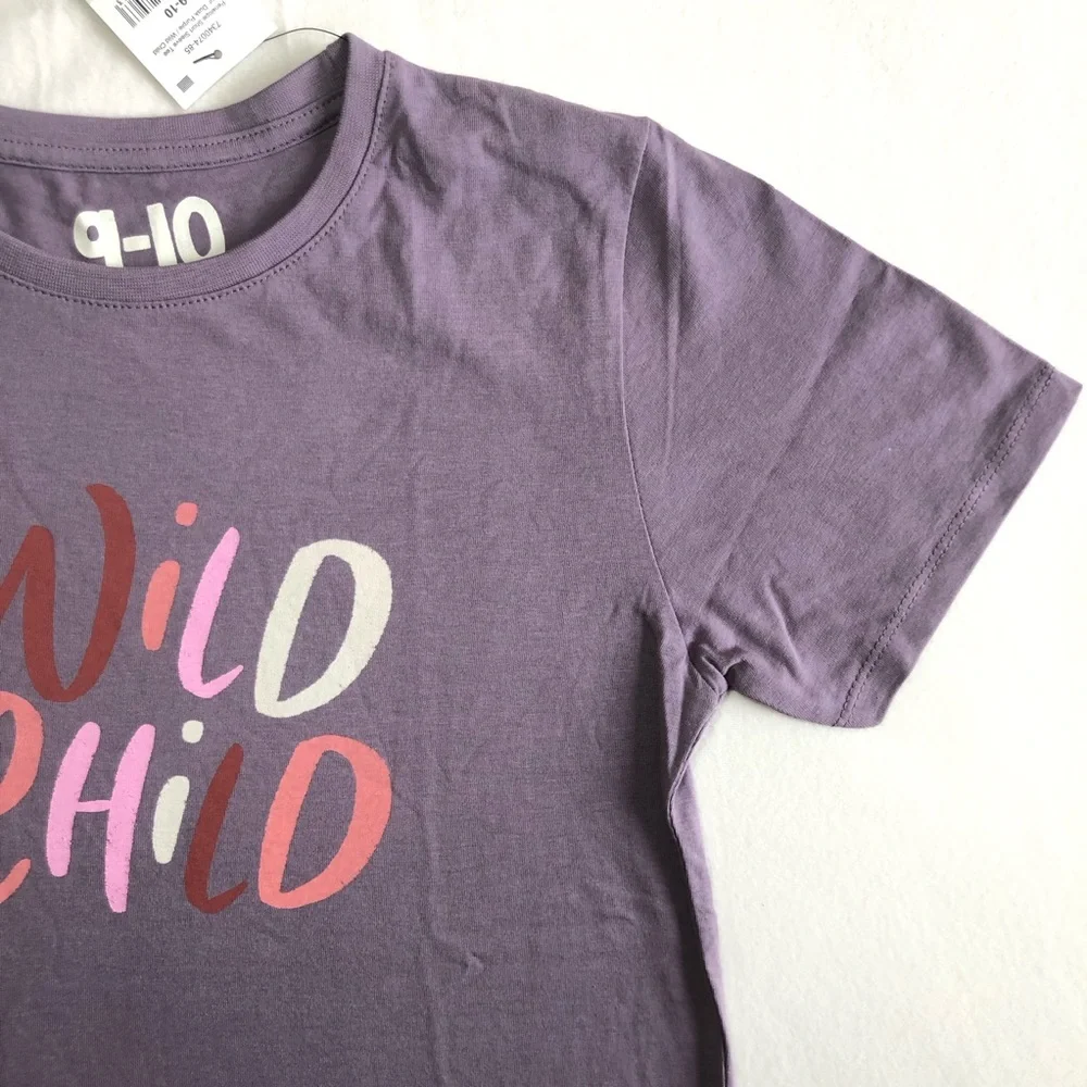 COTTON ON Kids Lavender Wild Child Printed T-shirt Size 9-10